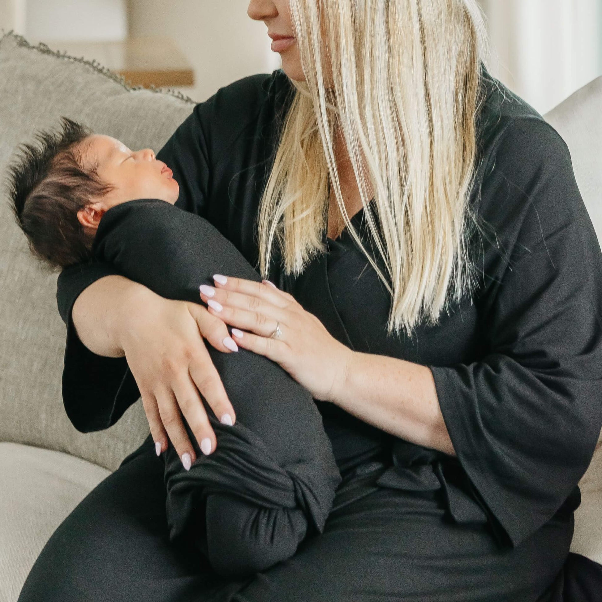 Knit Swaddle Blanket - Midnight